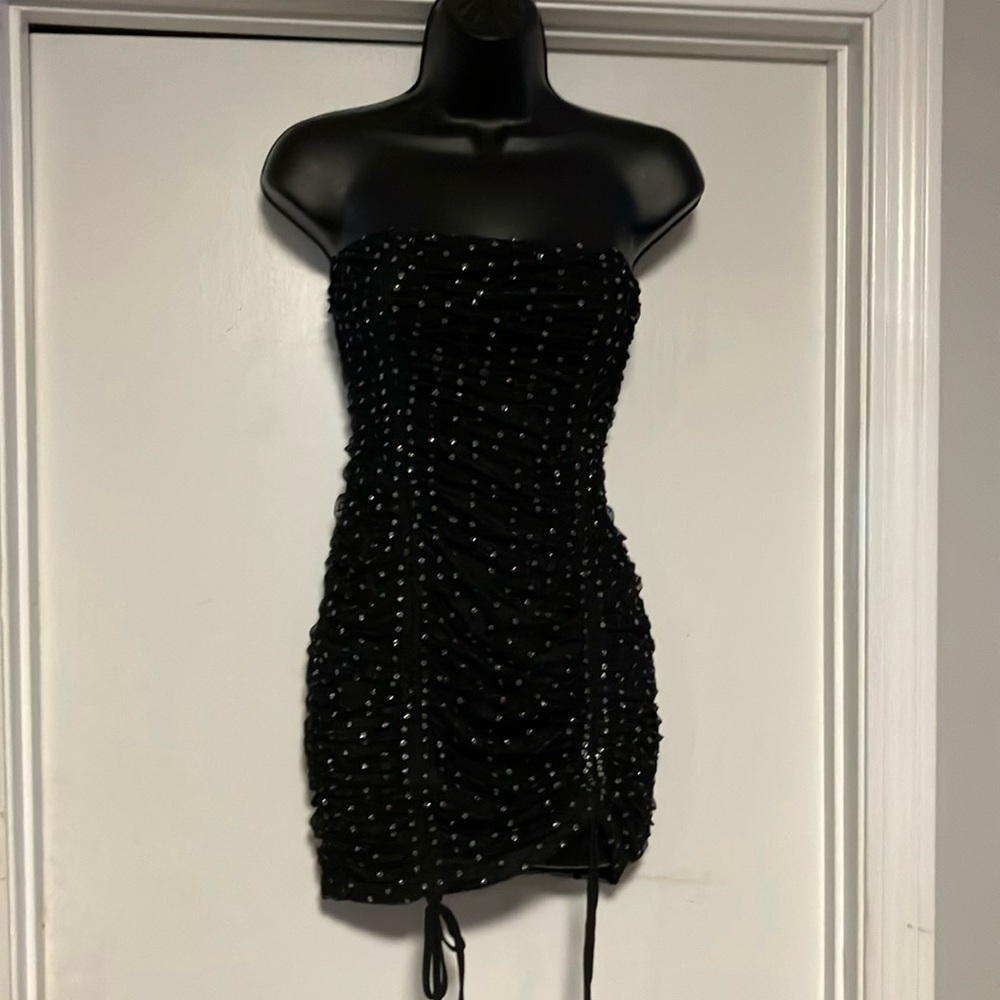NWOT Hours XS mini Sequin ruched dress